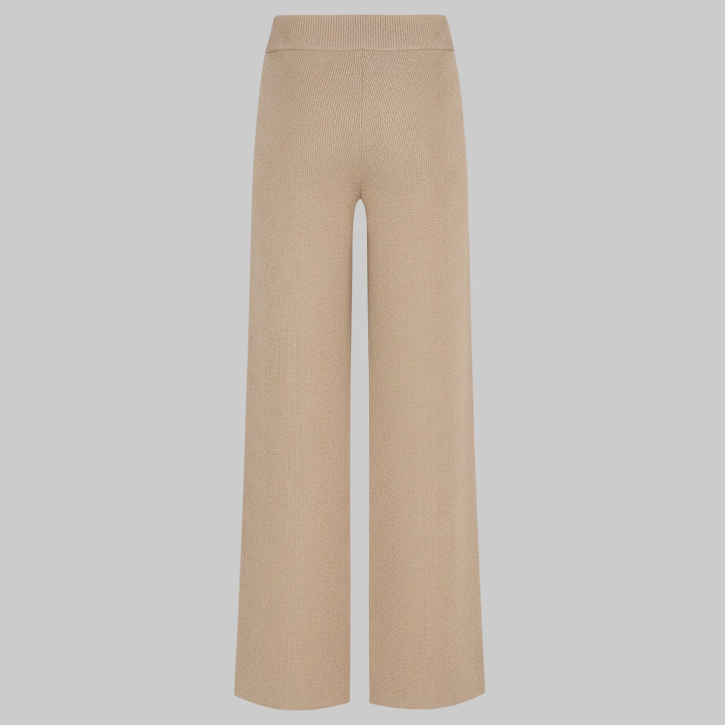Beige wide-leg pants on a white background