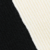 Close-up of black and white yarn textures