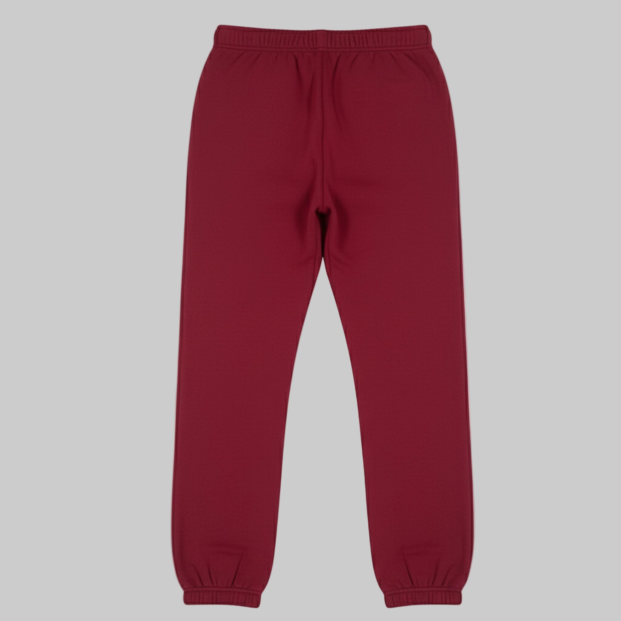 Maroon sweatpants on a white background