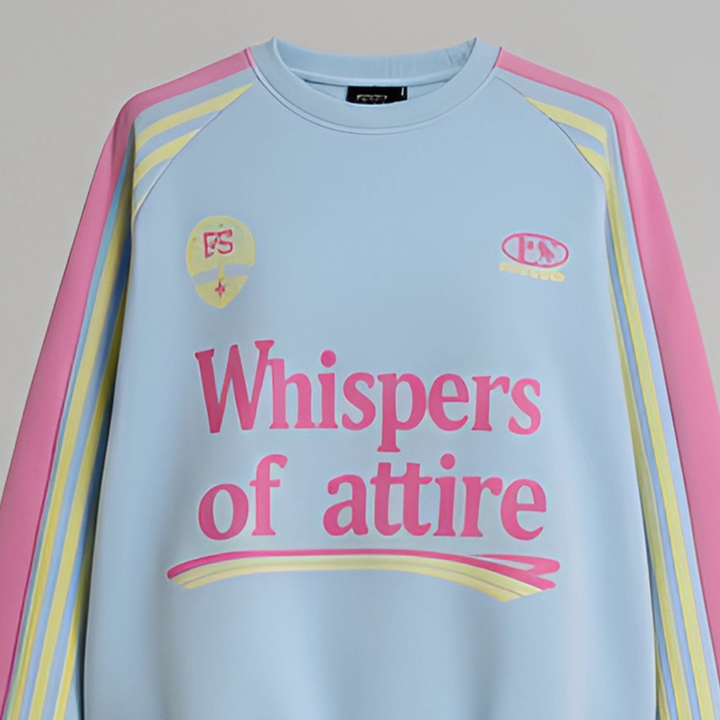 White knitted sweater with intricate pattern on a gray background