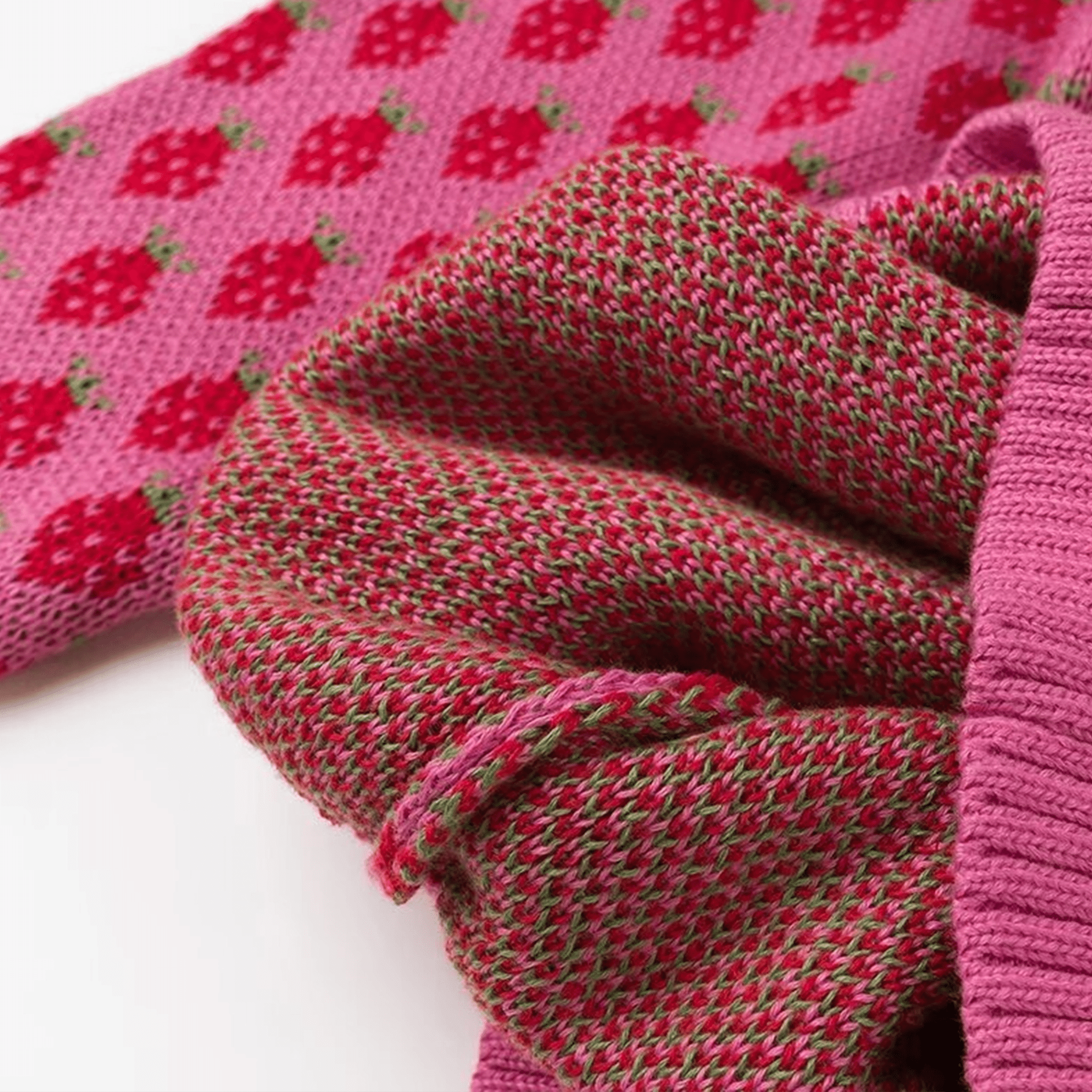 Close-up of pink and red patterned fabric