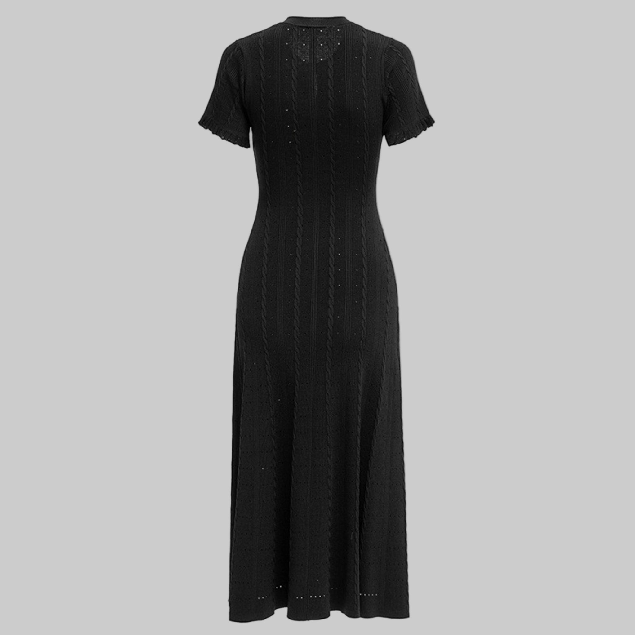 Black dress on a gray background