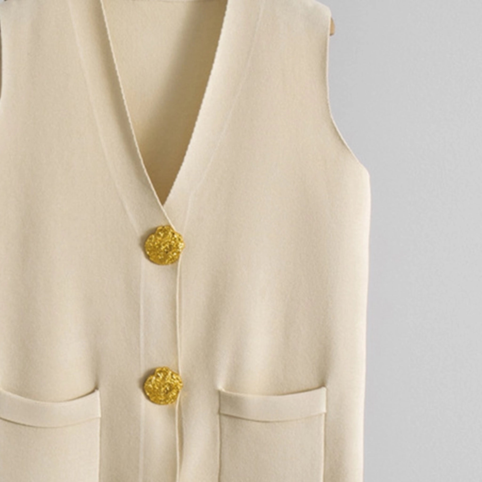 Sleeveless V-Neck Knit Vest & Trouser Set